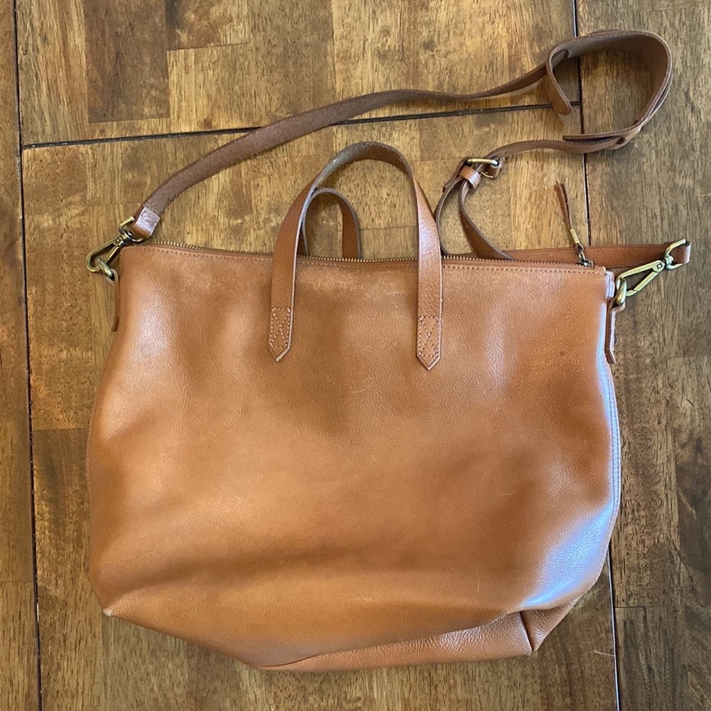 Madewell brown Zip-Top Transport Crossbody purse